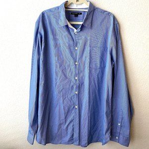 John Varvatos Mens Long Sleeve Button Front Stripes Shirt Size XL